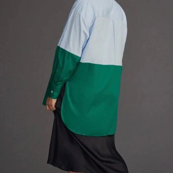 Anthropologie | Maeve Bennet Buttondown Shirt: Colorblock Edition | 3X - Picture 8 of 8